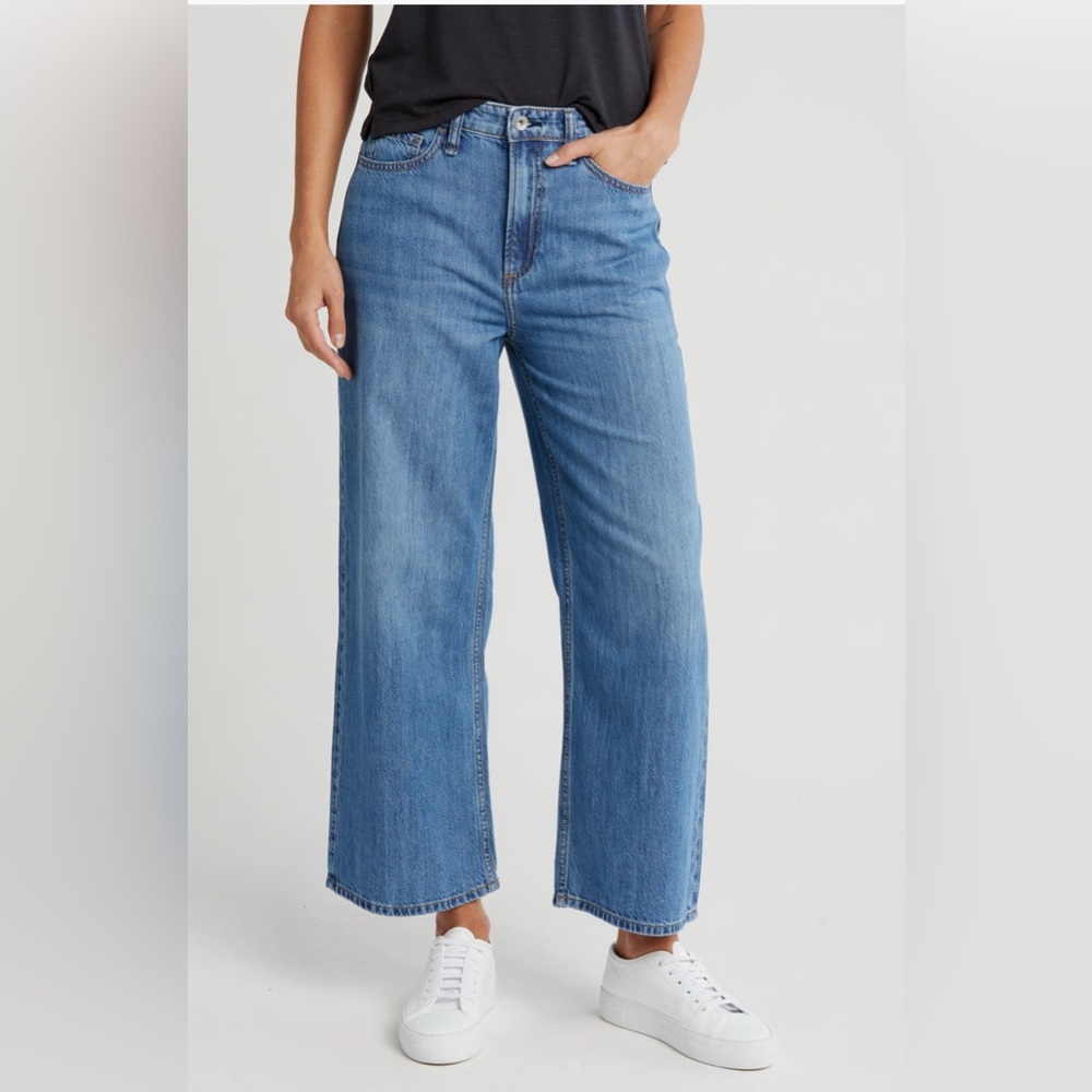 rag & bone Women’s Lori Crop Wide Leg Jeans Mediumwash Size 34 - Picture 3 of 10